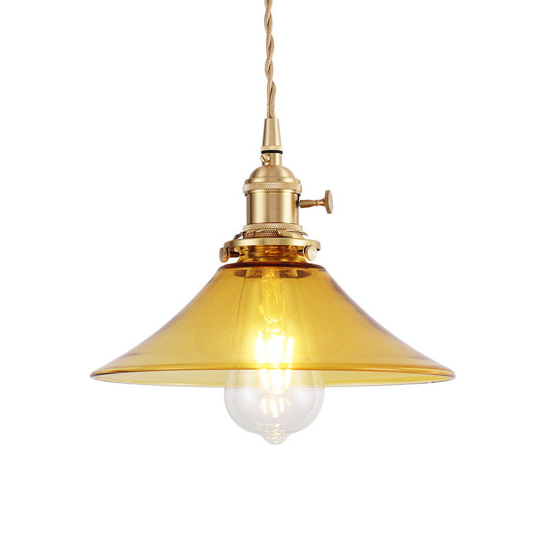 Embrace Warm Elegance with the Farmhouse Amber Glass Pendant Light