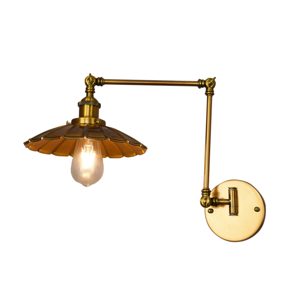 Isabella's Industrial Chic Pendant Lamp: Warm Brass Glow for Your Living Room