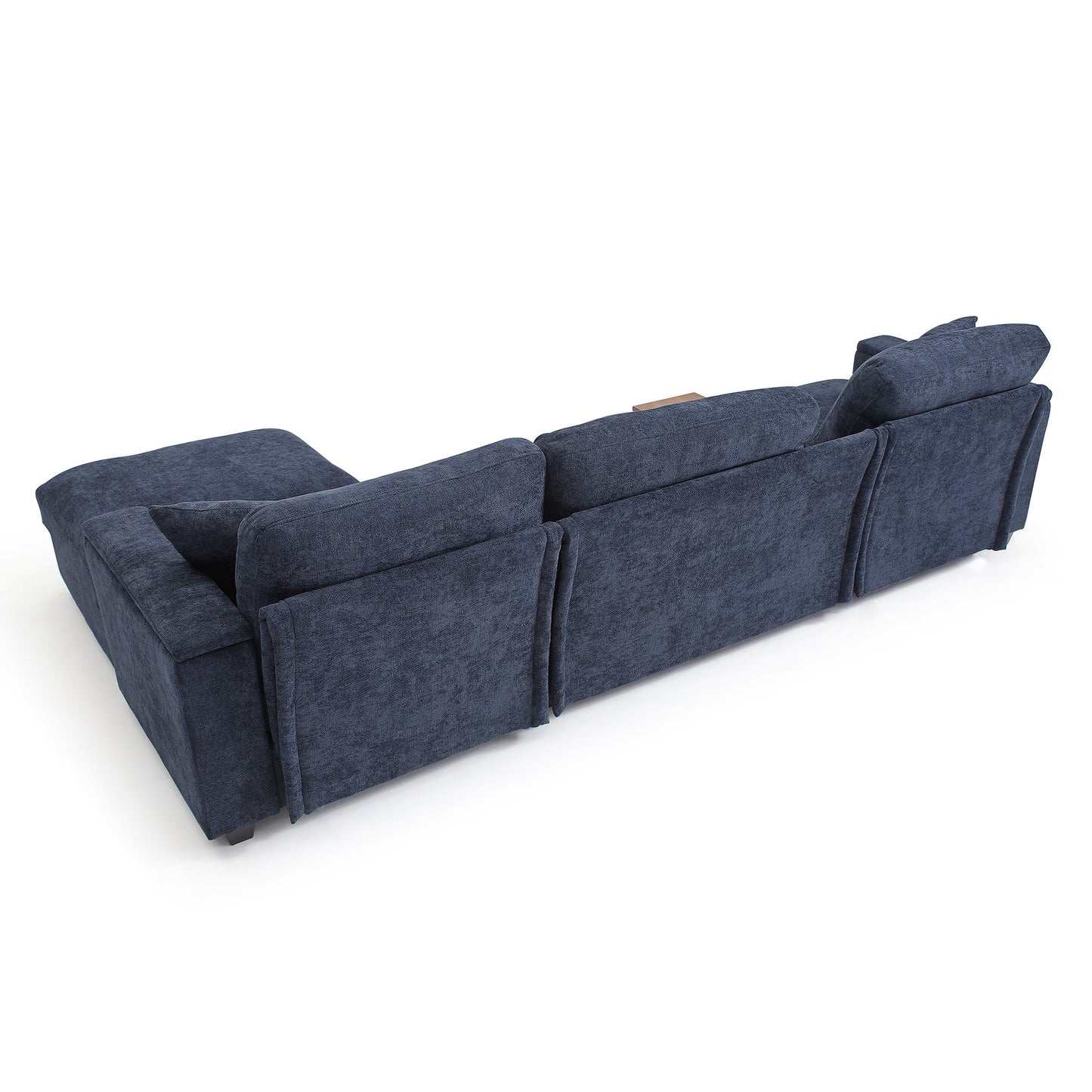 120.3'Sectional Sofa ,L-Shaped Oversized Couch ,Comfy Cloud Couch Set with Drop Down Table,360-degree Swivel tray ,Cup Holders,USB Charger,Storage Ottoman and Armrest,Wide Seat Sofa for Living room
