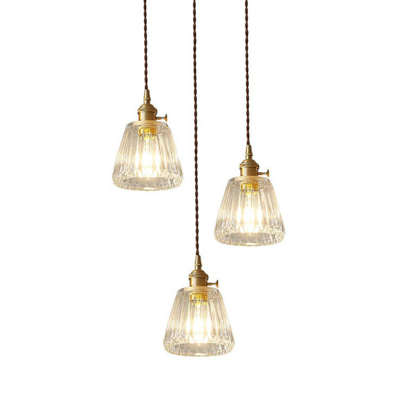 Serenity Industrial Pendant: Modern Tapered Glass for Warm Ambiance