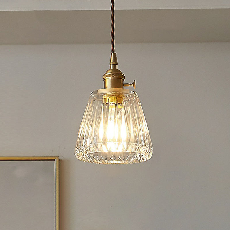 Serenity Industrial Pendant: Modern Tapered Glass for Warm Ambiance