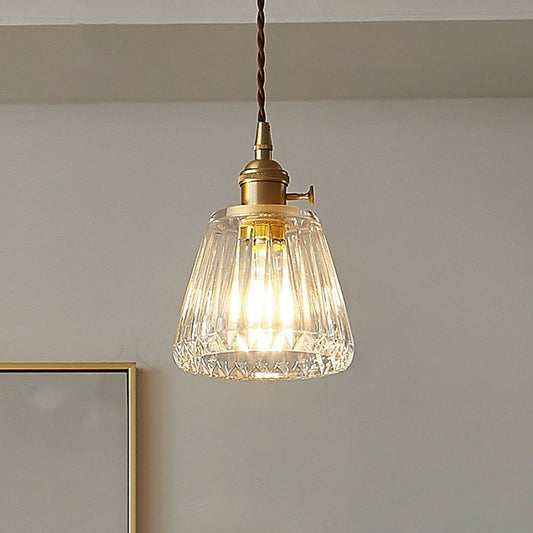 Serenity Industrial Pendant: Modern Tapered Glass for Warm Ambiance