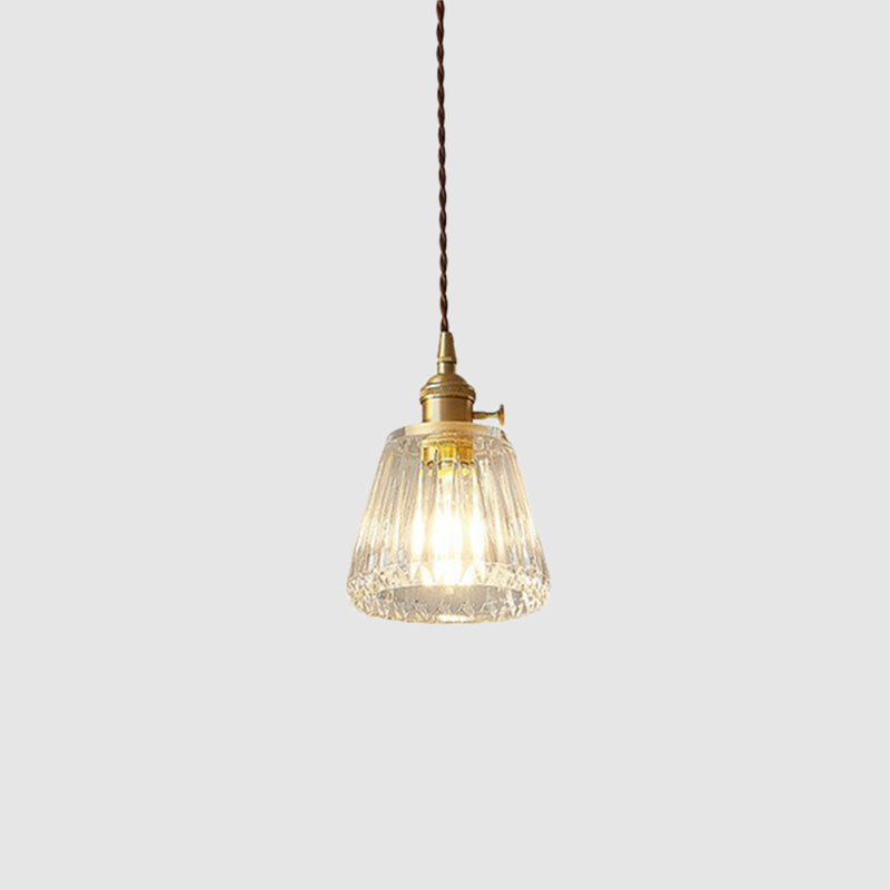 Serenity Industrial Pendant: Modern Tapered Glass for Warm Ambiance
