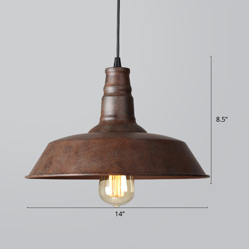 Industrial Iron Pendant Light (1-Light) - Choose Your Size and Finish