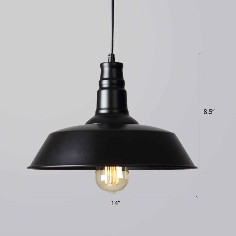 Industrial Iron Pendant Light (1-Light) - Choose Your Size and Finish
