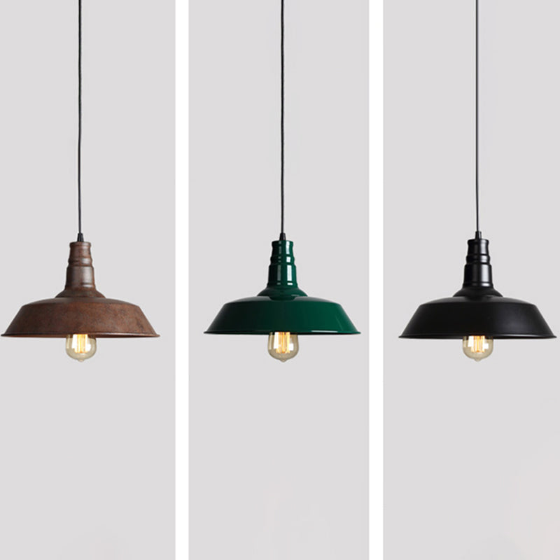 Industrial Iron Pendant Light (1-Light) - Choose Your Size and Finish
