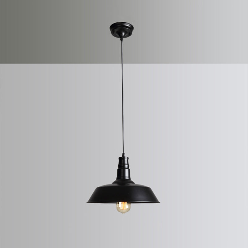 Industrial Iron Pendant Light (1-Light) - Choose Your Size and Finish