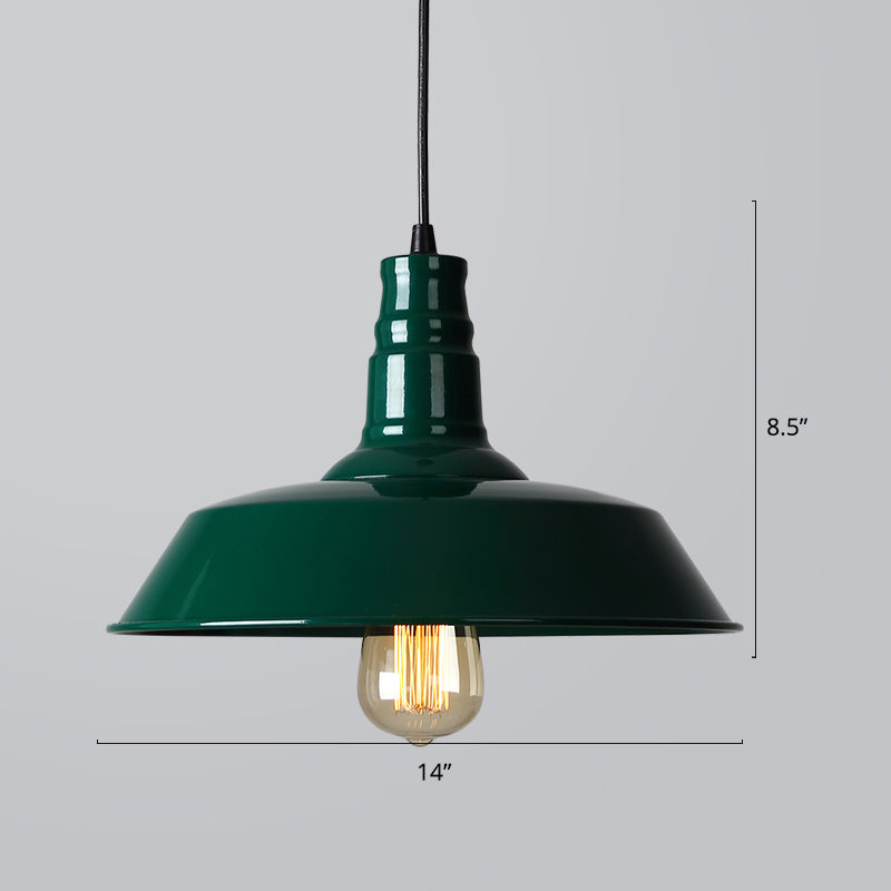 Industrial Iron Pendant Light (1-Light) - Choose Your Size and Finish