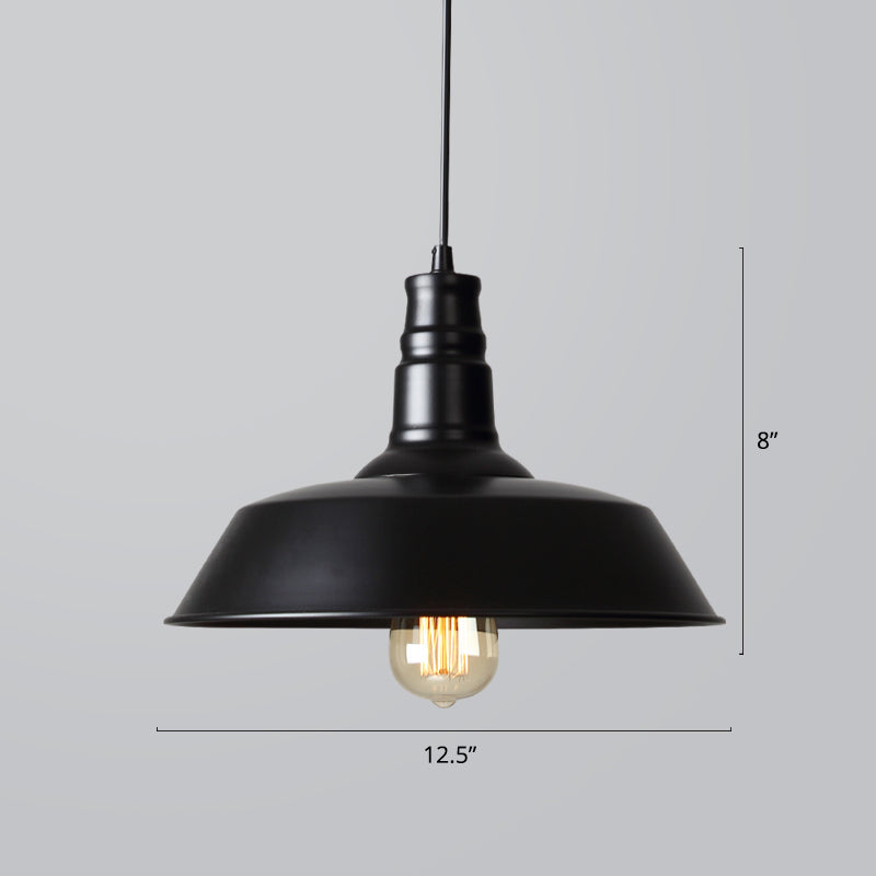 Industrial Iron Pendant Light (1-Light) - Choose Your Size and Finish