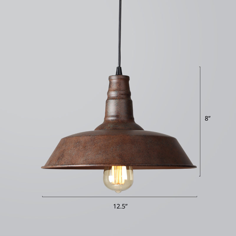 Industrial Iron Pendant Light (1-Light) - Choose Your Size and Finish