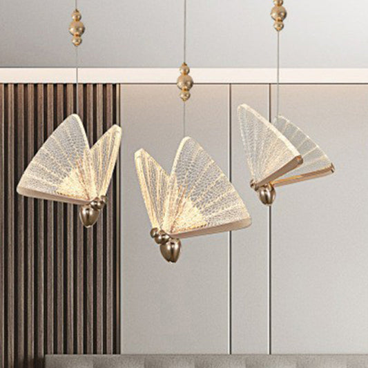Art Deco LED Pendant Light - Butterfly Design for Bedroom Ambiance