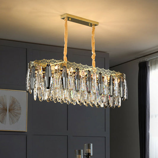 Brynlee Elegance Blooms: Crystal Leaf Pendant Light