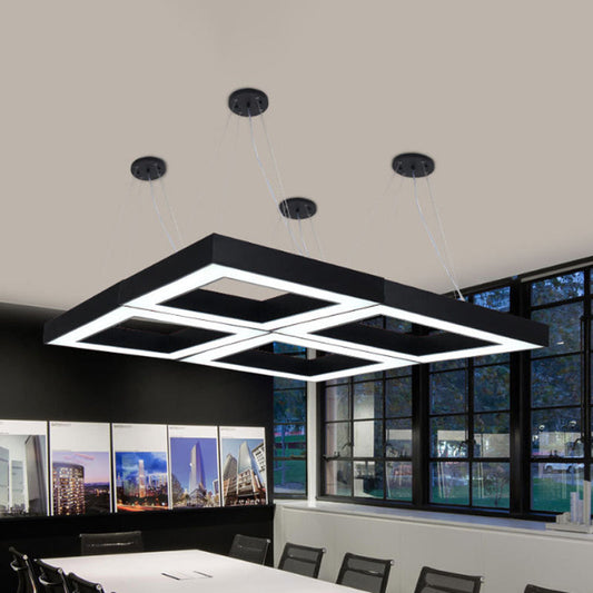 Ethan's Modern Black Pendant - Adjustable LED Light for Office (Multiple Sizes)
