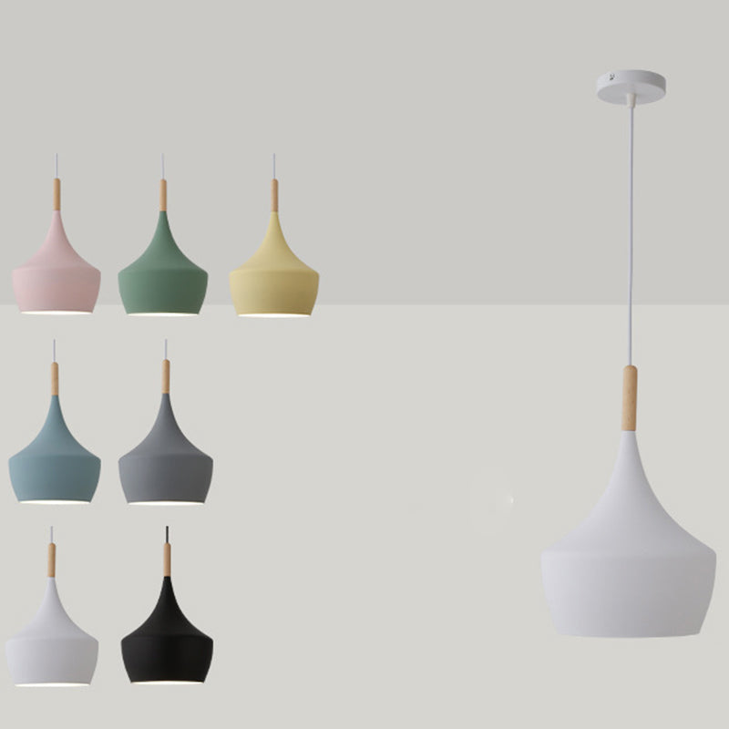 Macaron Style Geometric Pendant Light - Modern Metal Hanging Fixture for Dining Room