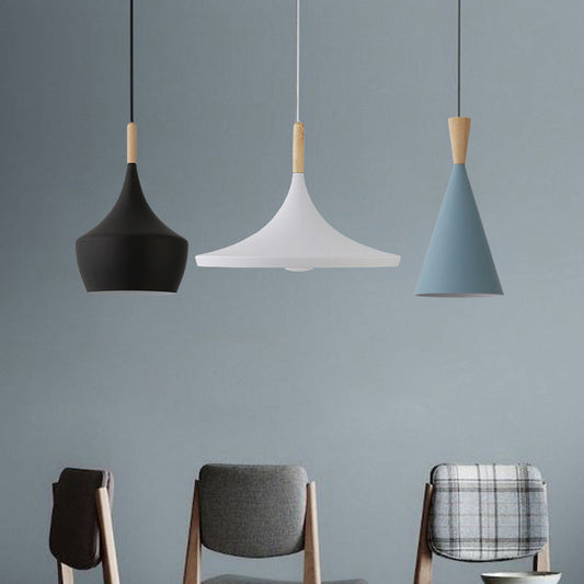 Macaron Style Geometric Pendant Light - Modern Metal Hanging Fixture for Dining Room