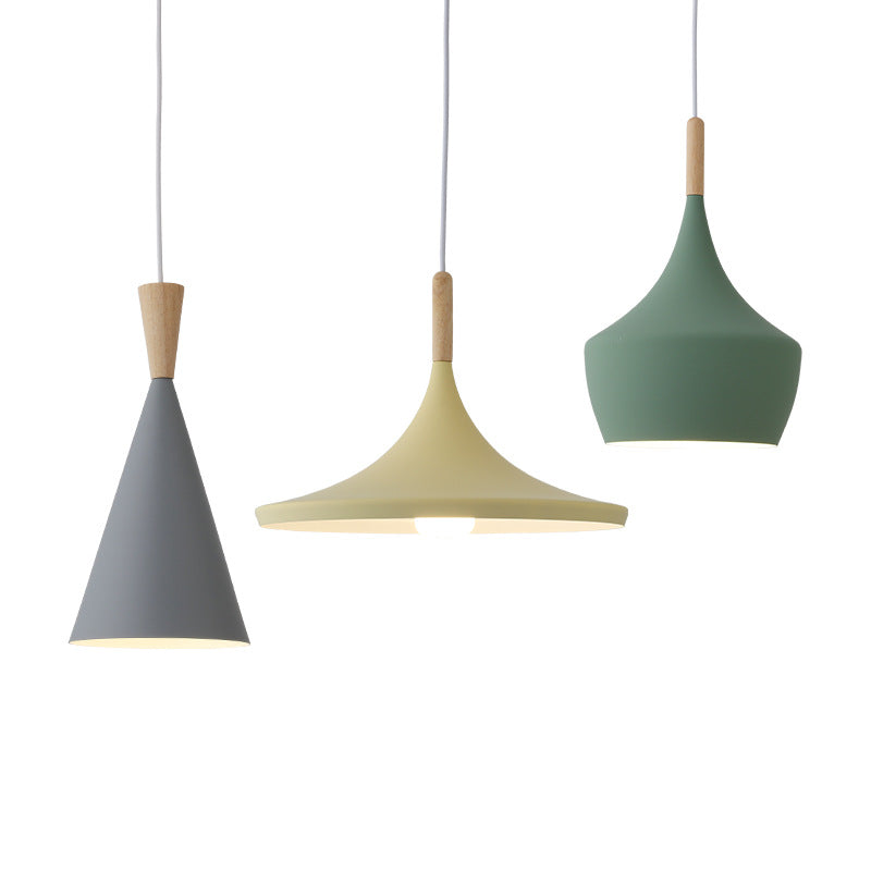 Macaron Style Geometric Pendant Light - Modern Metal Hanging Fixture for Dining Room