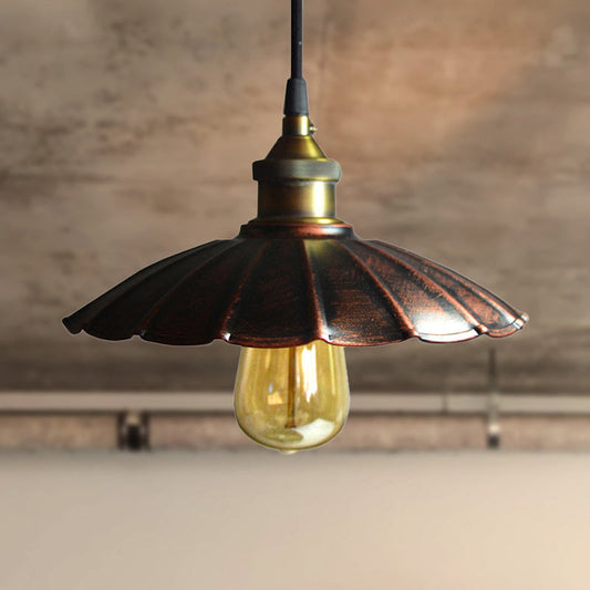 Aniyah Scalloped Pendant - Antique Copper Charm for Living Rooms