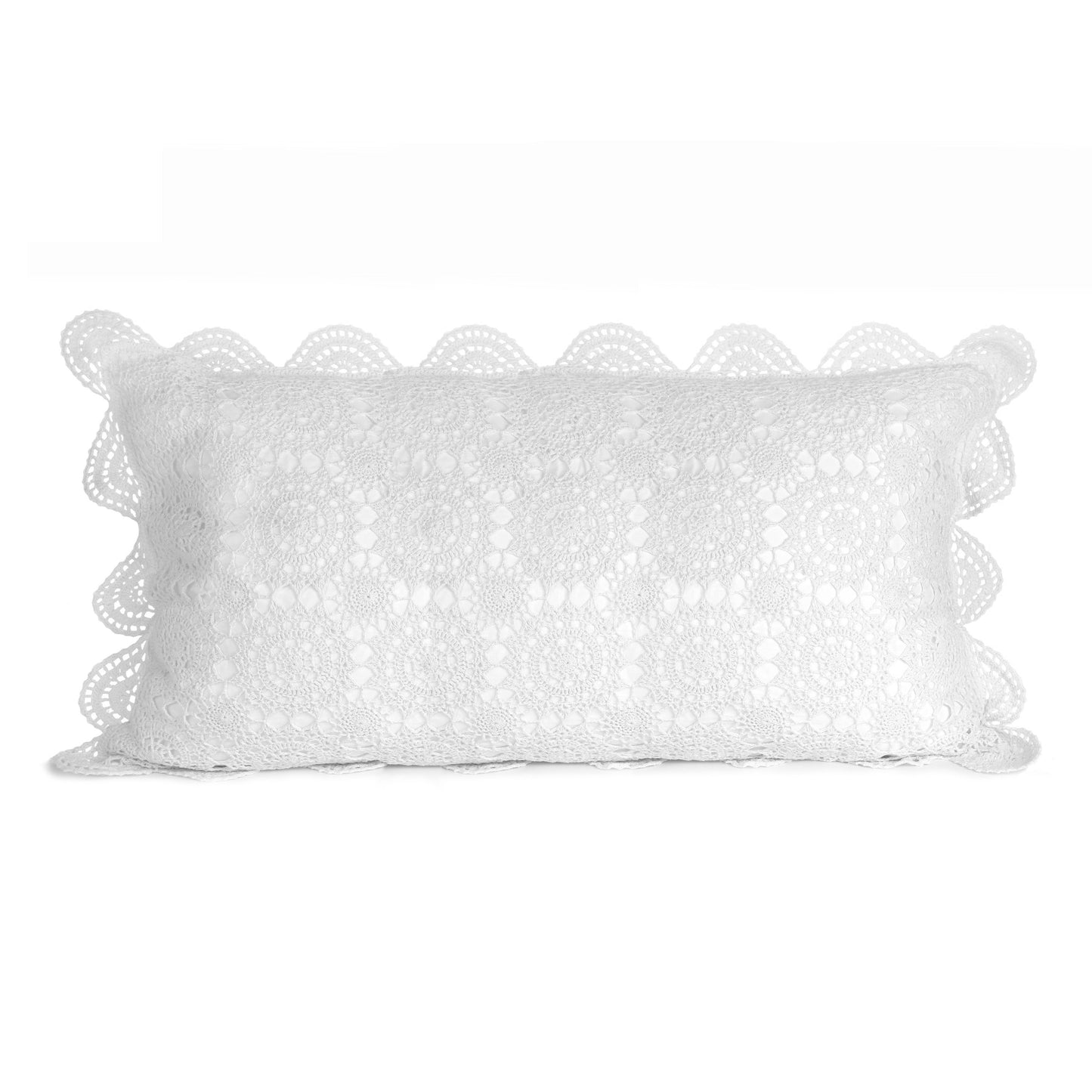 Hand Made Crochet Cotton Pillow Sham Pairs