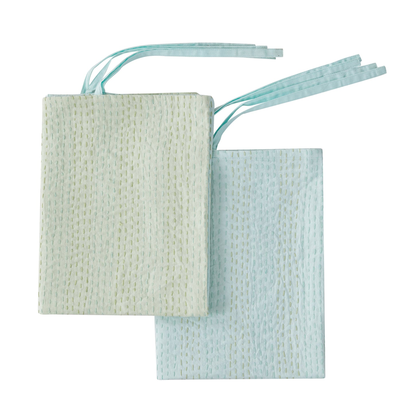 Hand Stitched Reversible Kantha Pillow Sham Pairs