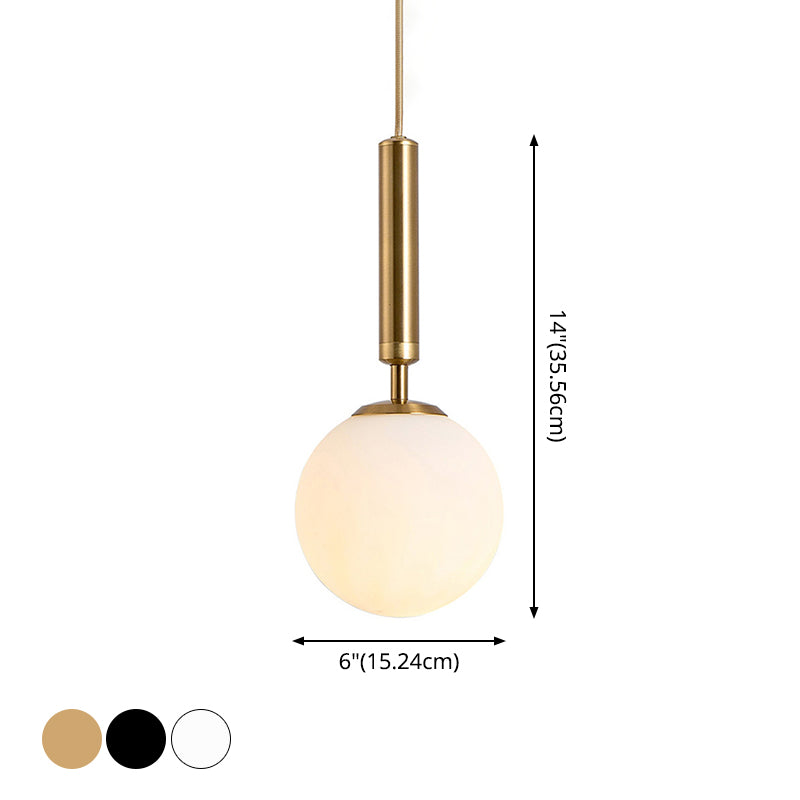 Brynn Modern White Glass Globe Pendant: Illuminate Your Space with Timeless Elegance