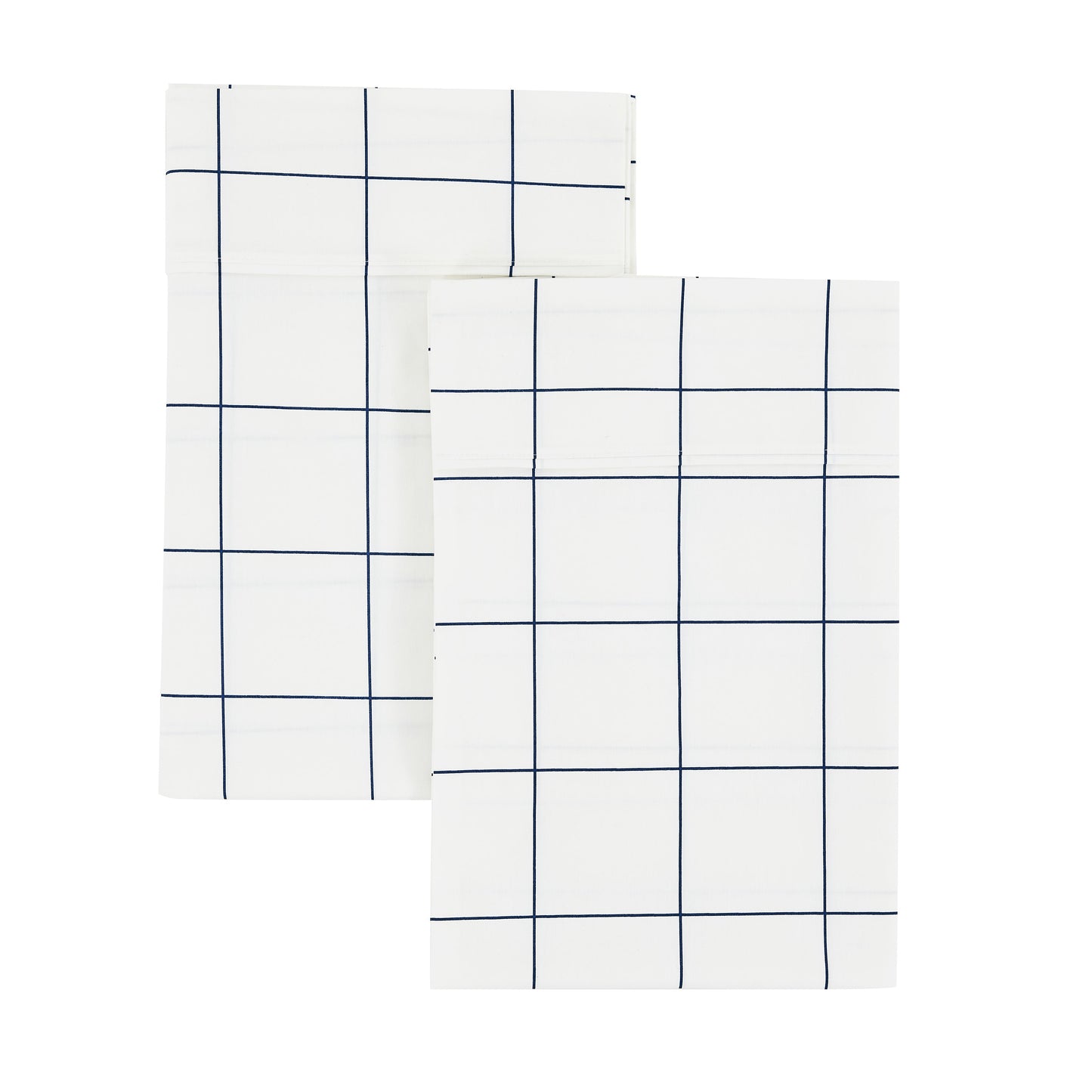 Grid Printed Cotton Percale Pillowcases