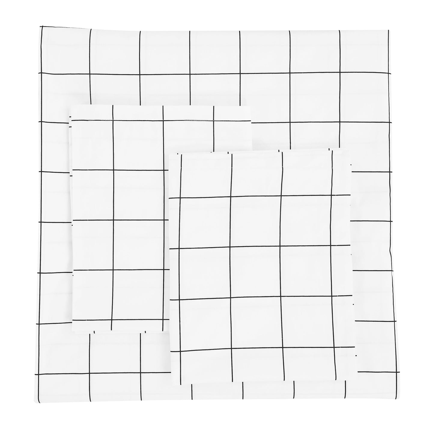Grid Printed Cotton Percale Duvet Set
