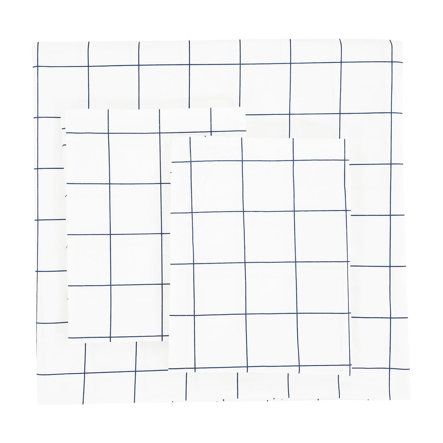 Grid Printed Cotton Percale Duvet Set