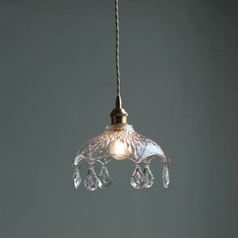 Katherine Enchanting Embrace: Brass and Crystal Mini Pendant Light