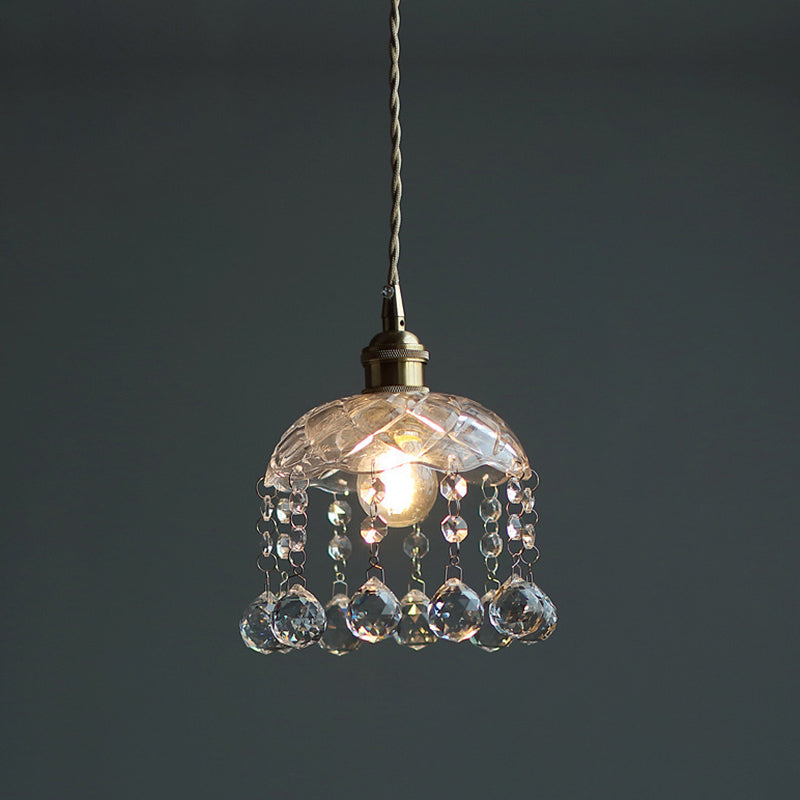 Katherine Enchanting Embrace: Brass and Crystal Mini Pendant Light