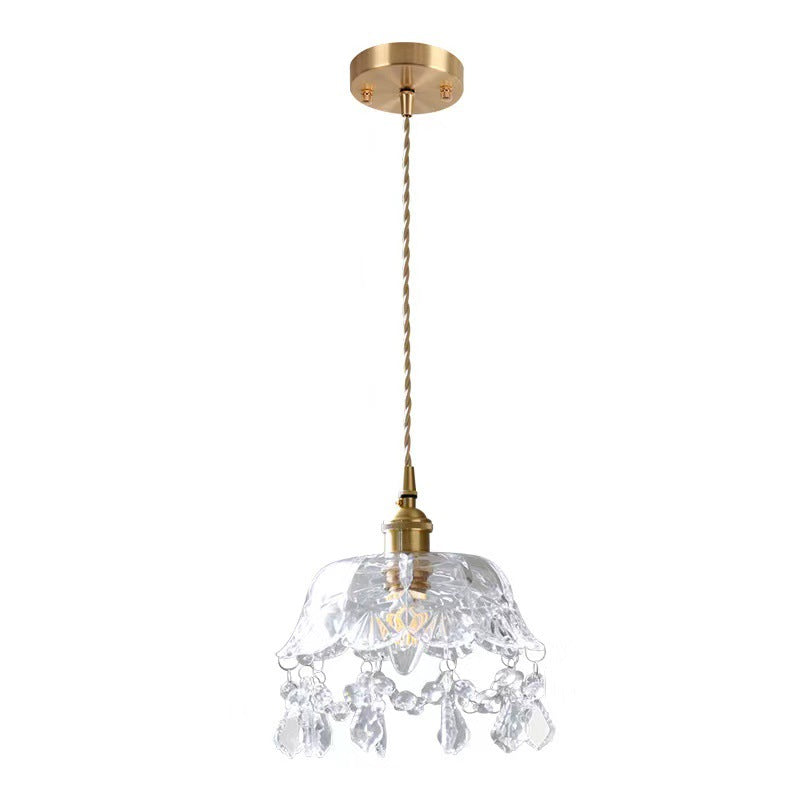 Katherine Enchanting Embrace: Brass and Crystal Mini Pendant Light