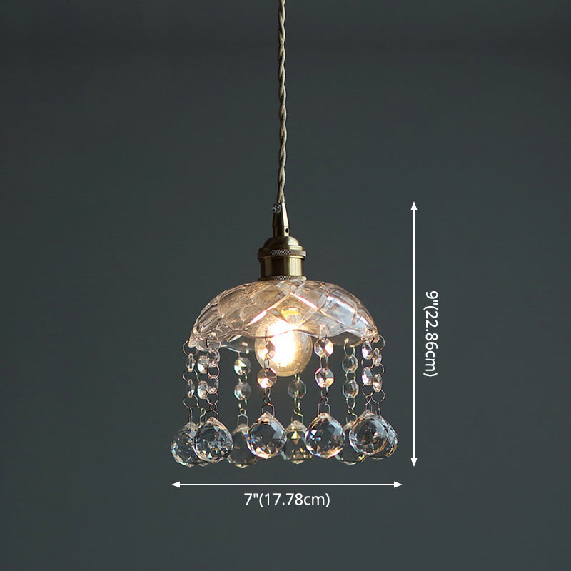 Katherine Enchanting Embrace: Brass and Crystal Mini Pendant Light