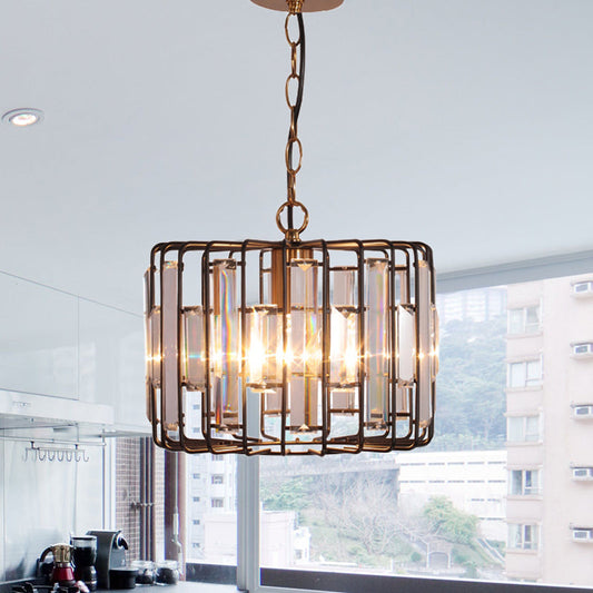 Everly's Enchanting Embrace: Modern Black Crystal Pendant Lamp