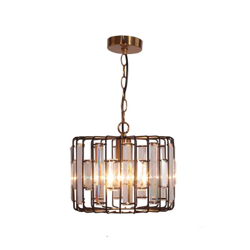 Everly's Enchanting Embrace: Modern Black Crystal Pendant Lamp