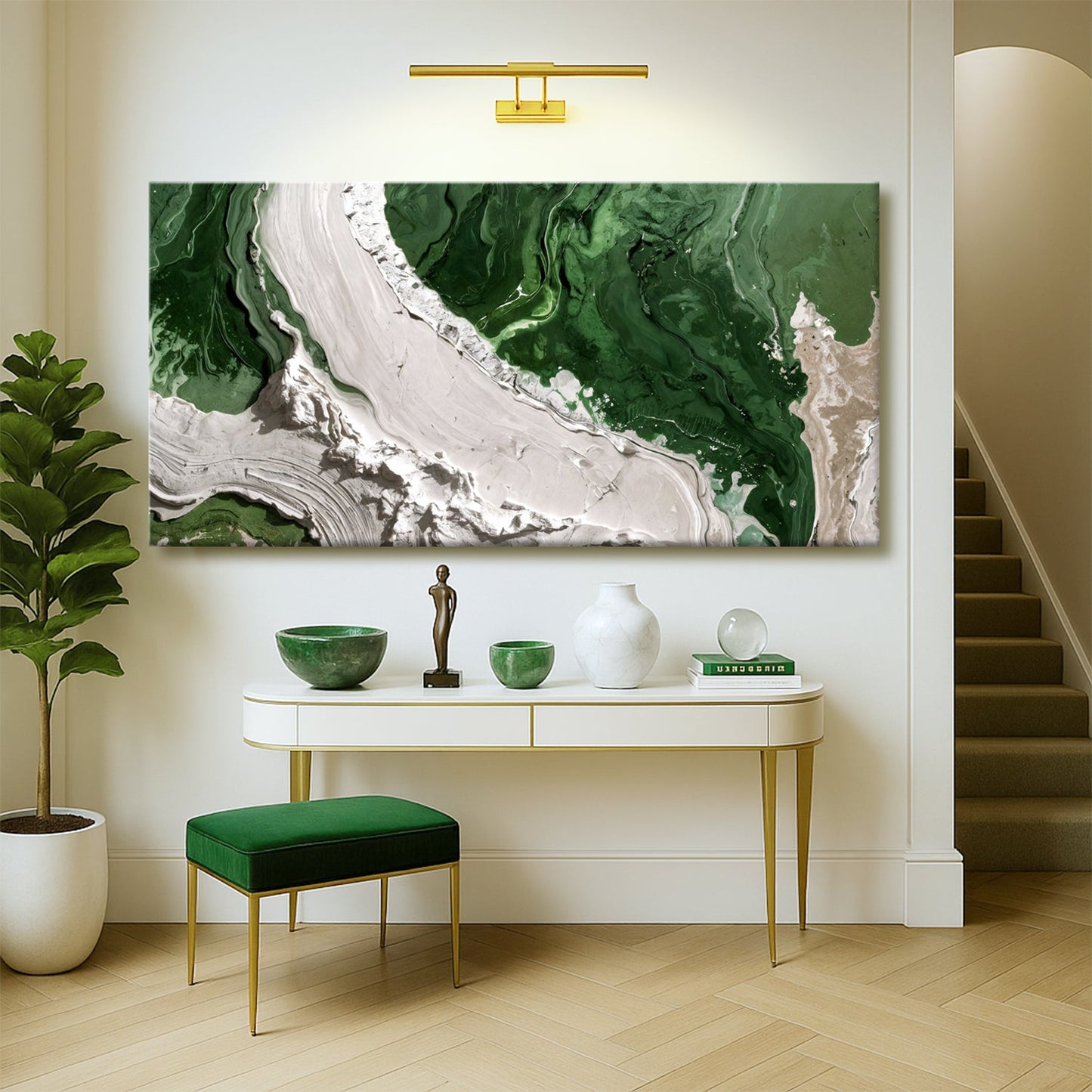 Green Rivers Abstract Wall Art IV