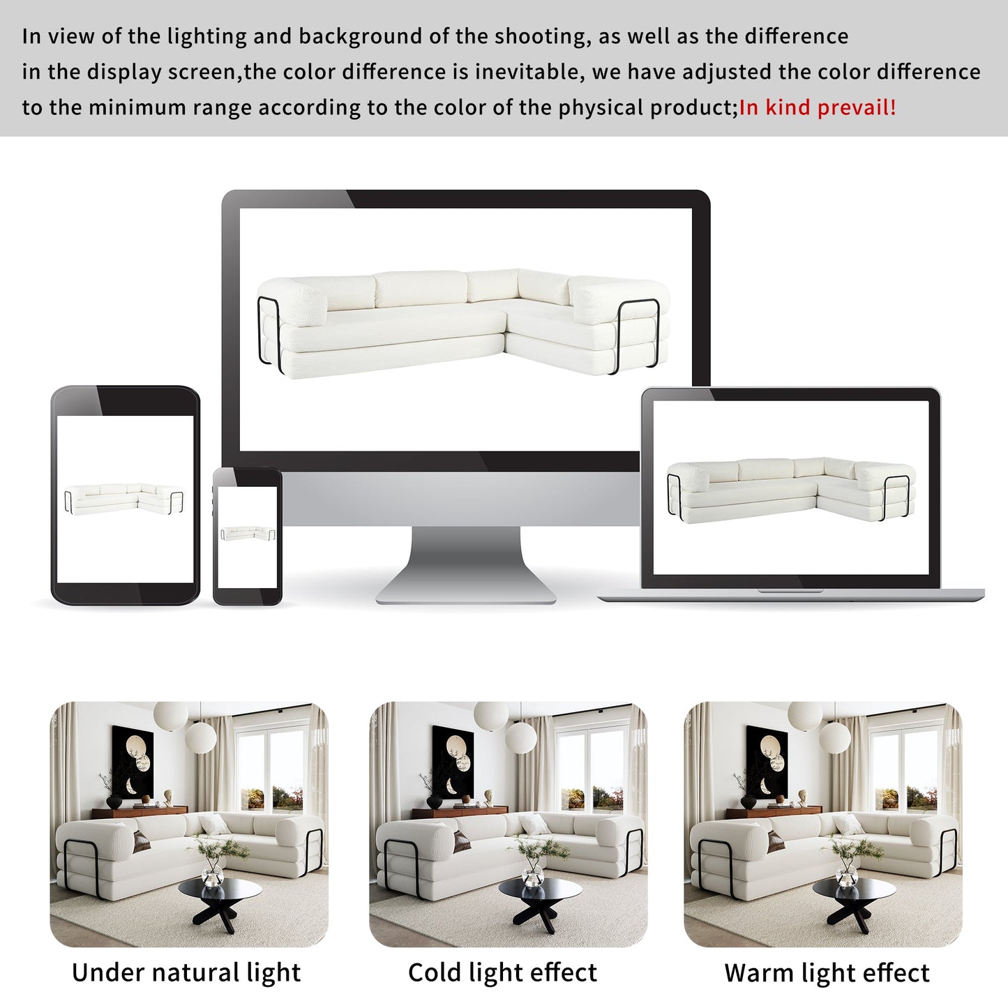 U_Style L-Shaped Modular Sofa Bed in Corduroy Fabric, Ideal for Living Rooms and Apartments