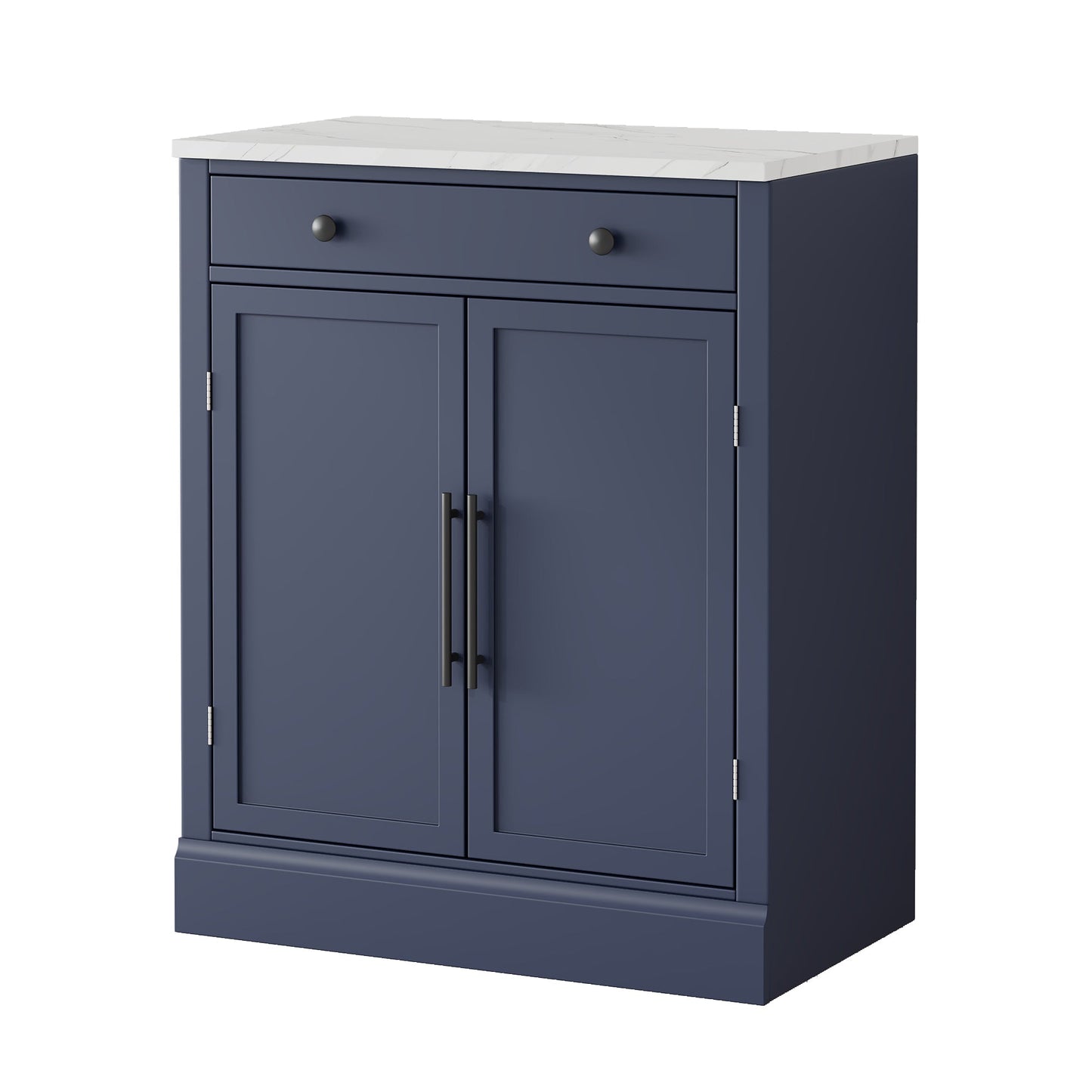 [Assembly Video Provided] TOPMAX Modern Freestanding Kitchen Pantry,Buffet Food Storage, Coffee Bar Cabinet with Drawer, 2 Adjustable Shelves and 2 Door Shelves for Dining, Kitchen, Set of 2, Blue