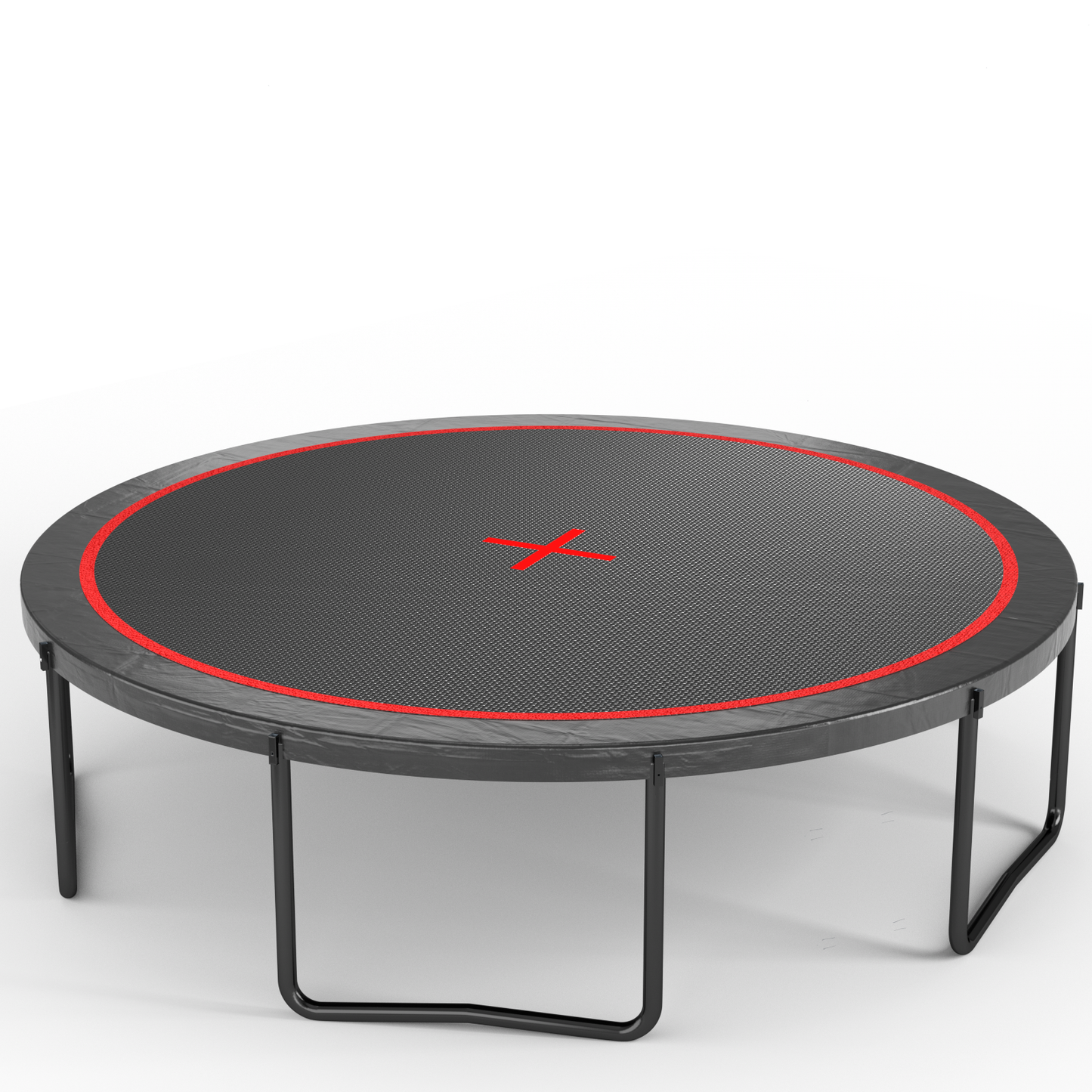 YC 12FT trampoline Pumpkin- ladder-Black Red