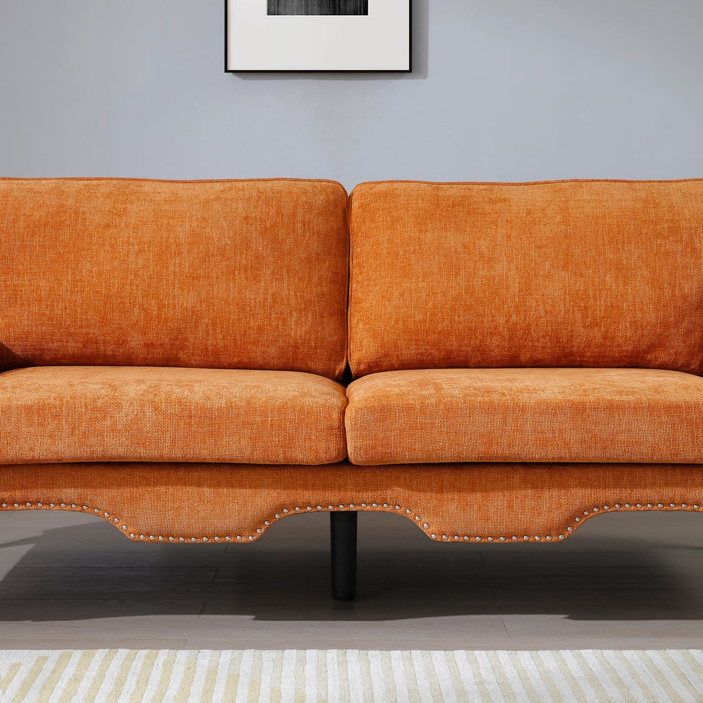 2 Piece Sectional Sofa Set with Movable Pillows, 5 Seat Convertible Couch Sets, Upholstered Sofa for Living Room Office, Bedroom & Apartment, Orange