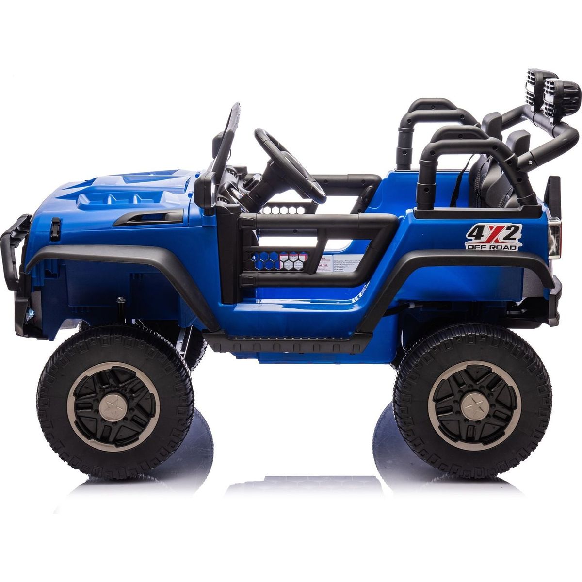 24V Two-Seater Kids Ride On Truck Car W/Parents Control,200wx2,Seat width 20.28in,Four-wheel Suspension,LED Lights,Music,MP3,Bluetooth,Two independent seat belts,Suitable for off-road For Kids Aged 3+