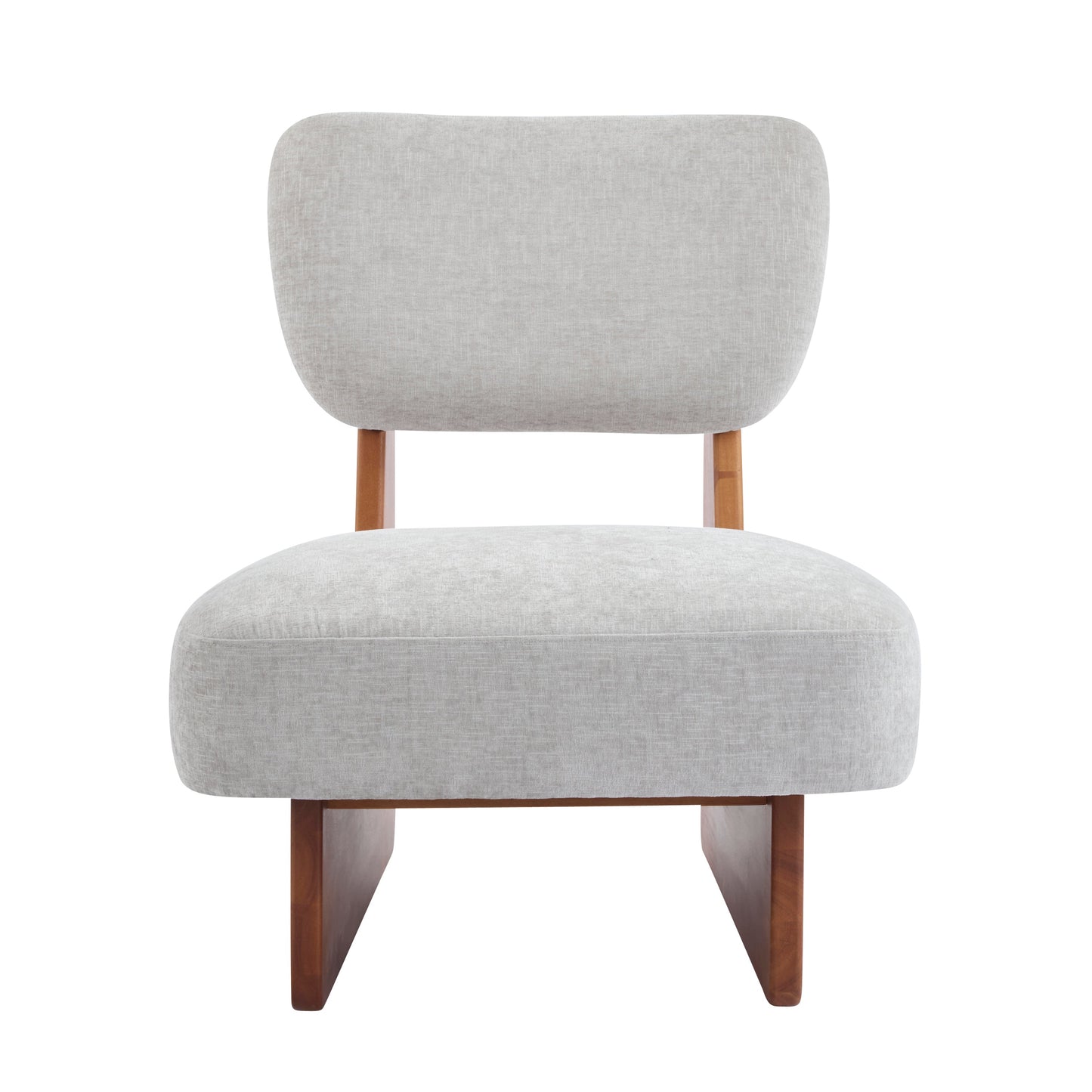 [Set of 2] Modern Lounge Chair with Polyester Upholstery, Sturdy Wood Base With Walnut Finish, Minimalist and Stylish Accent Seating for Living Room, Bedroom, or Office