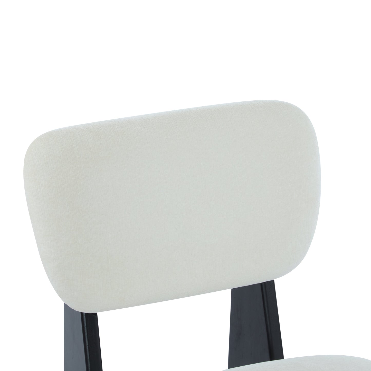 [Set of 2] Modern Beige Lounge Chair with Polyester Upholstery, Sturdy Black Wood Base, Minimalist Design, Stylish and Comfortable Accent Seating for Living Room, Bedroom, or Office
