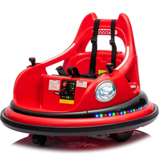 12V ride on bumper car for kids,electric car for kids,1.5-5 Years Old,W/Remote Control, LED Lights, Bluetooth & 360 Degree Spin, Vehicle body with anti-collision padding Five-point Safety Belt,2wd