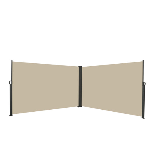 Outdoor Living: Retractable Side Awning, 276 x 71 in, Waterproof and UV-Resistant, Roll-up Privacy Screen for Balcony, Beige by Streamdale Furniture
