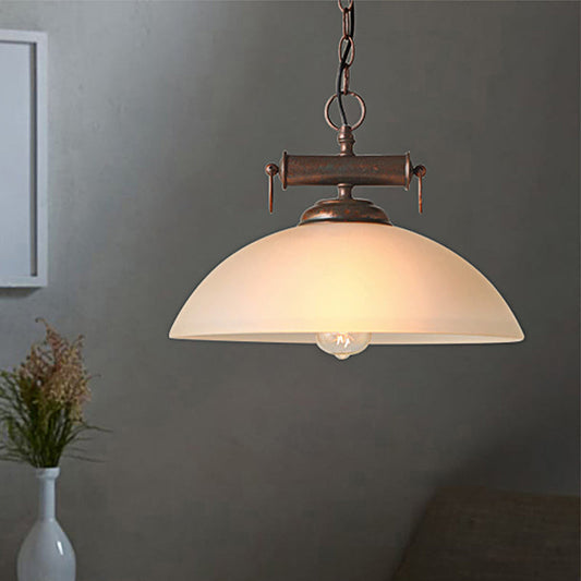 Avery's Elegant Embrace: Farmhouse Pendant Lamp with White Glass Shade