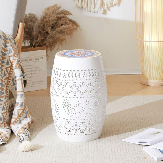 Garden & Outdoor: RUBY 12" SIDE TABLE - WHITE by Streamdale Furniture