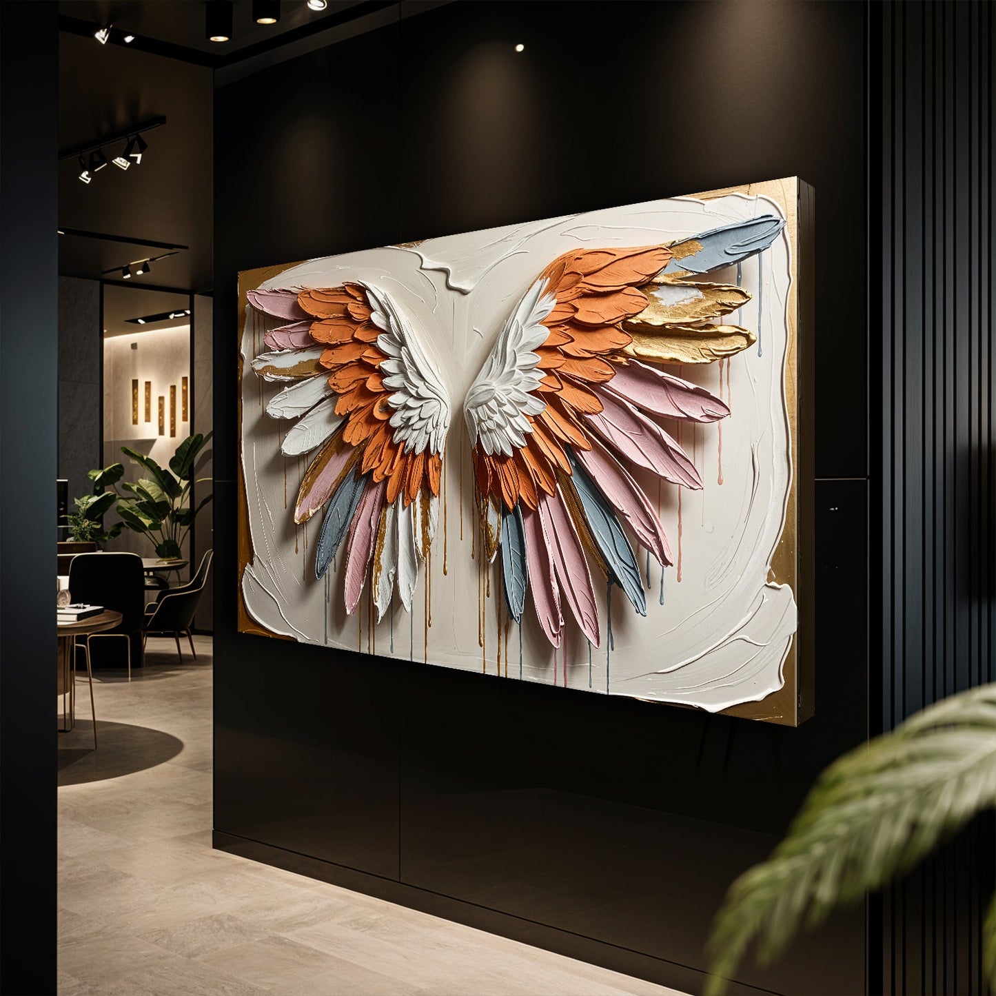 Angelic Wings Impasto Wall Art