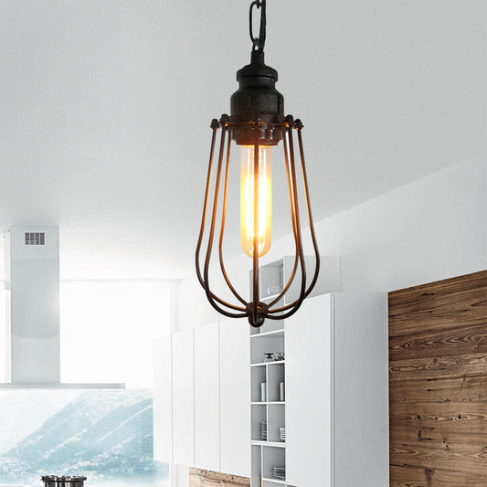 Briella Industrial Pendant Lamp: Rustic Charm for Your Bedroom