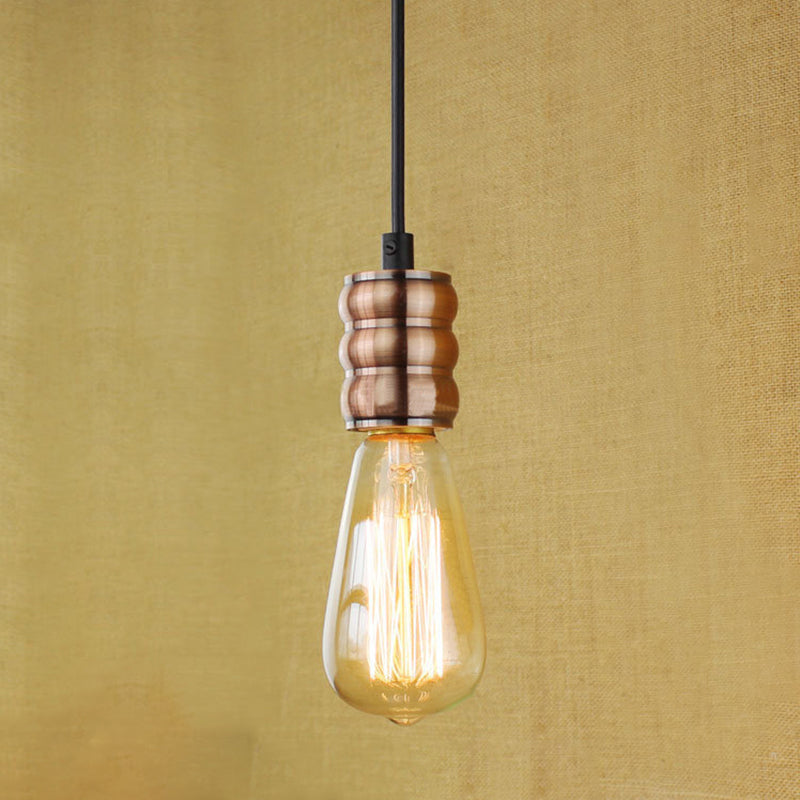 Edison's Copper Glow: Industrial Pendant for Dimmable Ambiance