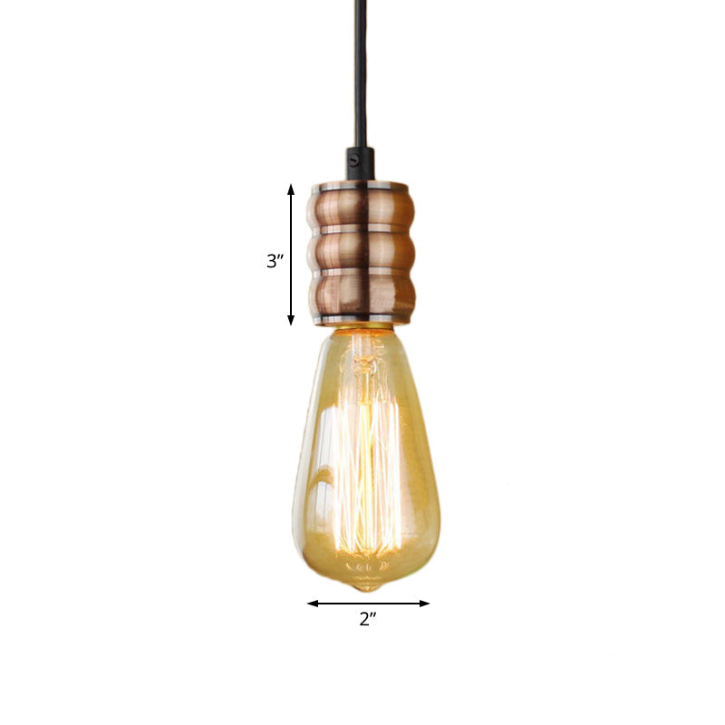 Edison's Copper Glow: Industrial Pendant for Dimmable Ambiance
