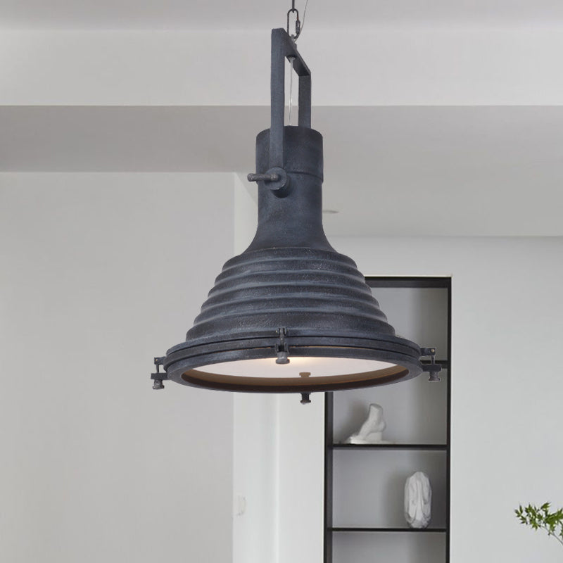 Modern Industrial Ribbed Pendant: A Striking Addition to Your Space